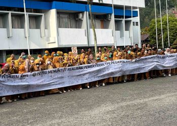 Ratusan Nakes RSUD AWS Turun Aksi, TPP Sejak Juni Jadi Tuntutan