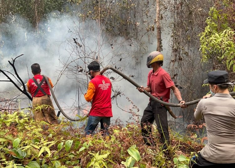 Karhutla 5 Hektare di Kutai Barat, Polsek Damai dan Tim Gabungan Berjibaku Padamkan Api